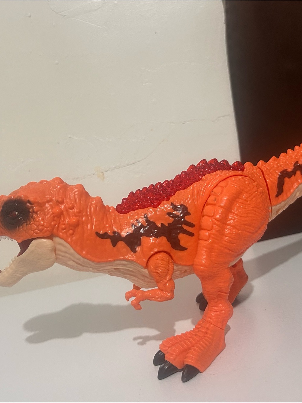 Orange and Red Dino Reptile Toy for Pets and Enrichment